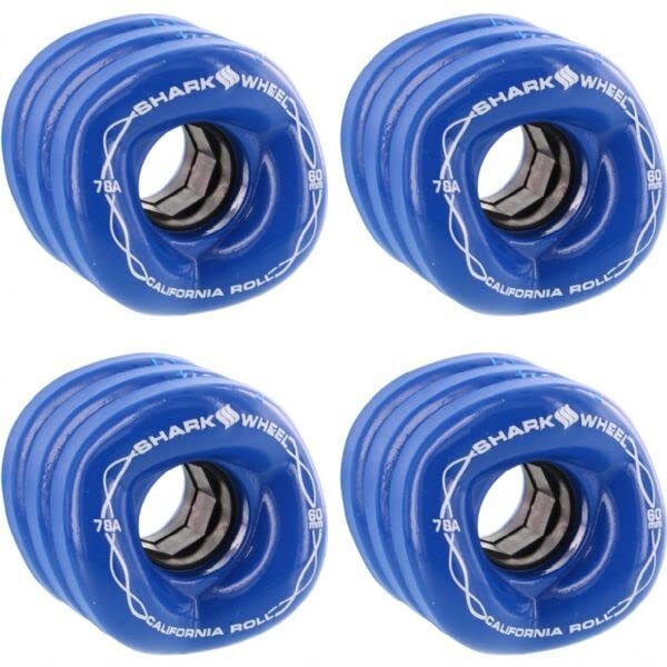 Shark Wheels 60mm 78a Ibiza Blue Skateboard Wheels Set of 4