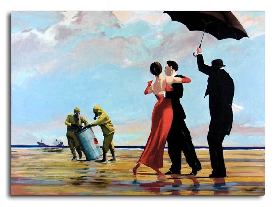 BANKSY Singing in the Rain *FRAMED* CANVAS ART 16