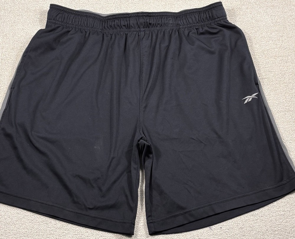 Reebok Speedwick Athletic Running Workout Performance Shorts Men Large Navy Logo