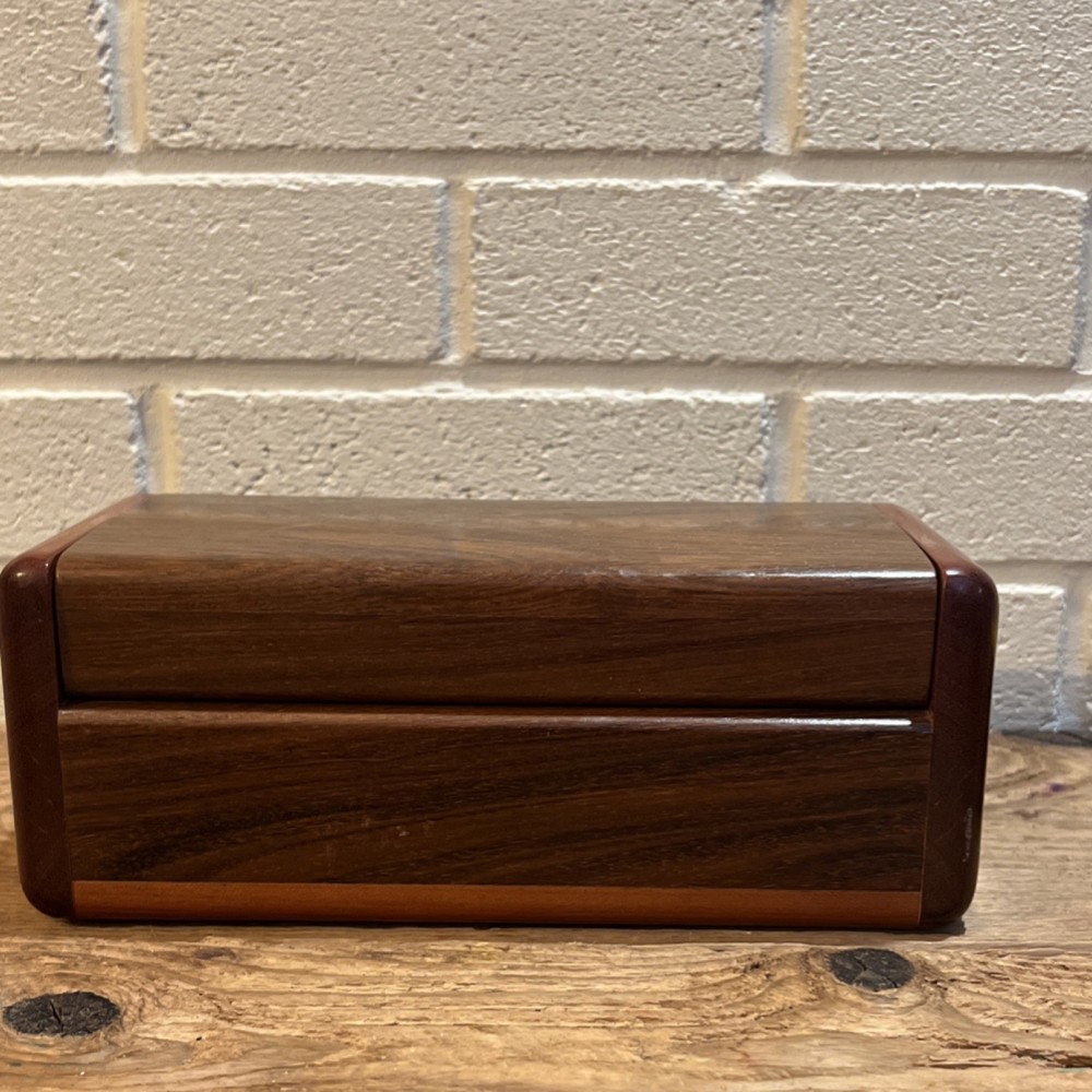 Hand made Wooden  Trinket Box -well made! Sturdy Rectangle for jewelry storage