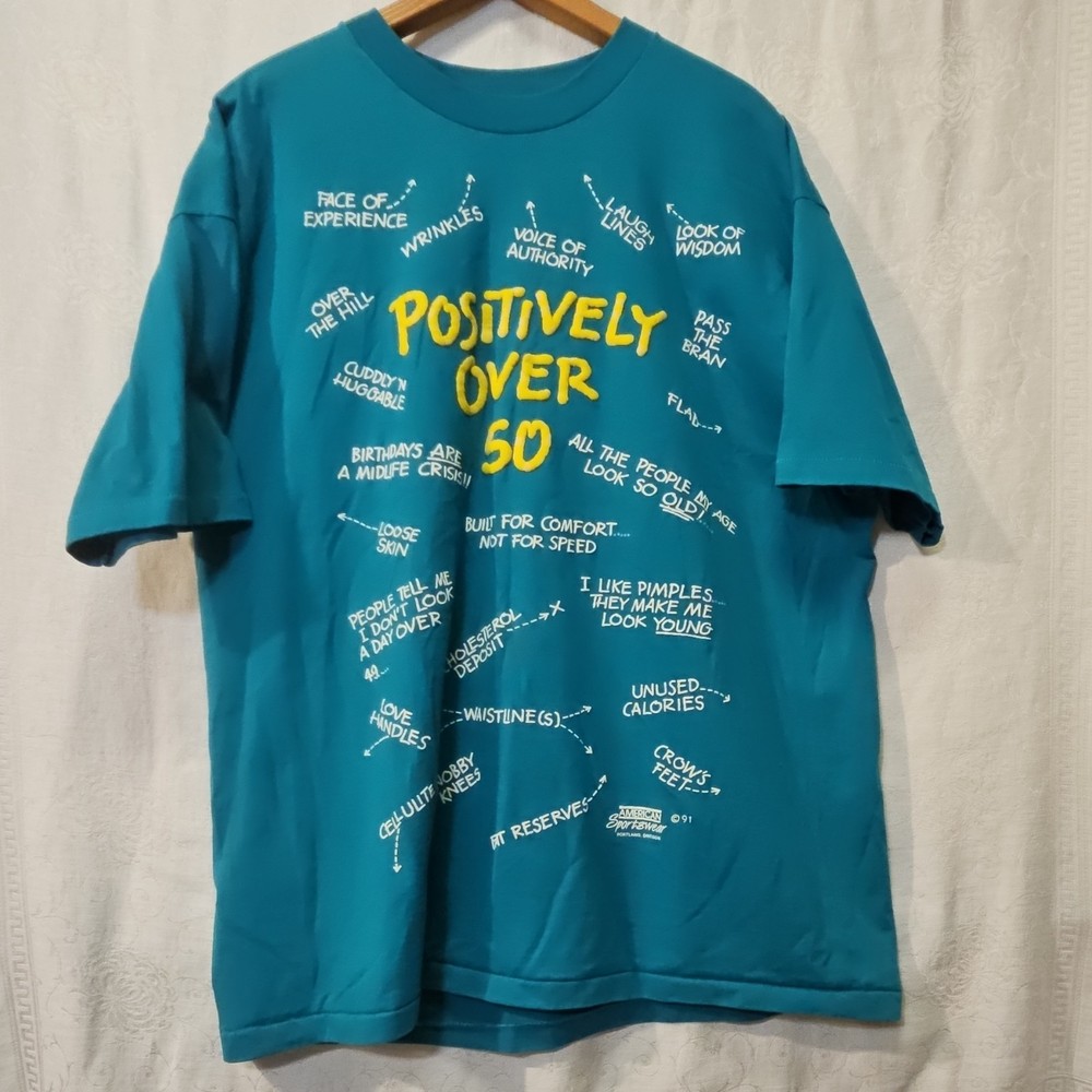VTG Single Stitch XL Hanes Heavyweight 50/50 Men's Funny Graphic Crew Neck Tee