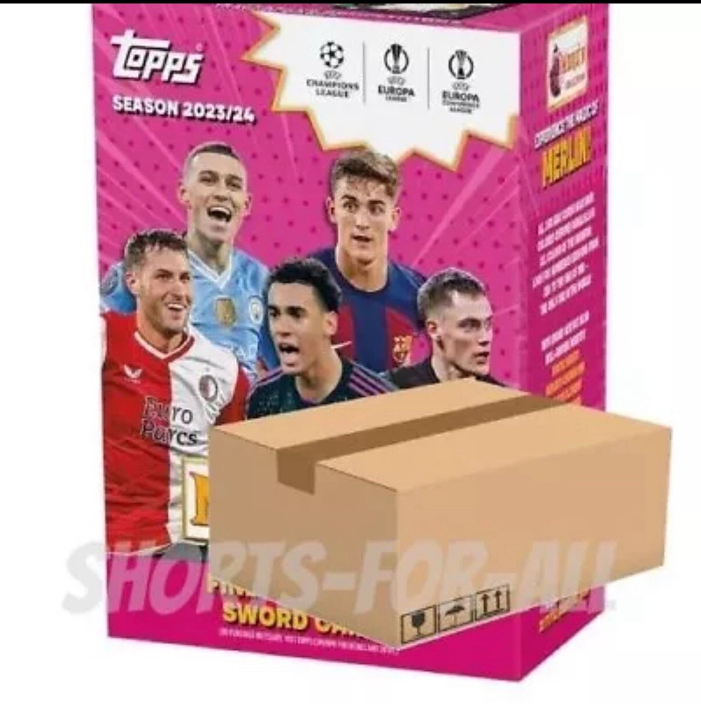 2023/24 Topps UEFA Club Competitions Merlin Chrome Soccer 40 Blaster Sealed Case