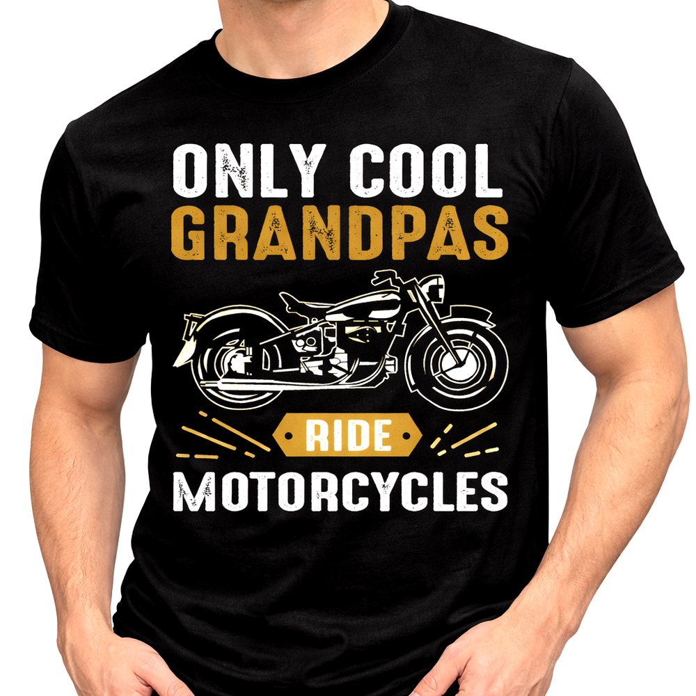 Grandpa Motorcycle T Shirt Funny Biker Grandad Motorbike Rider Gift Graphic Tee