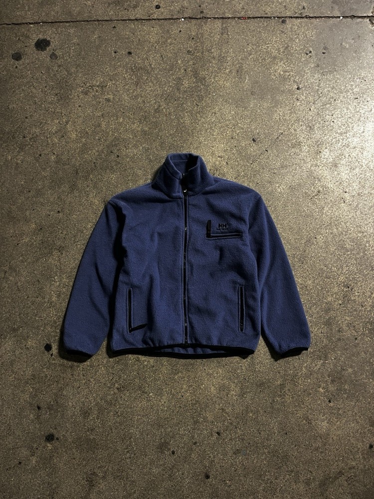 Helly Hansen Jacket Mens Small Blue Fleece Sweater Coat Full Zip Up Outdoors