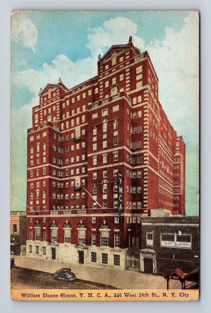 New York City NY-William Sloane House, YMCA Building, Antique, Vintage Postcard
