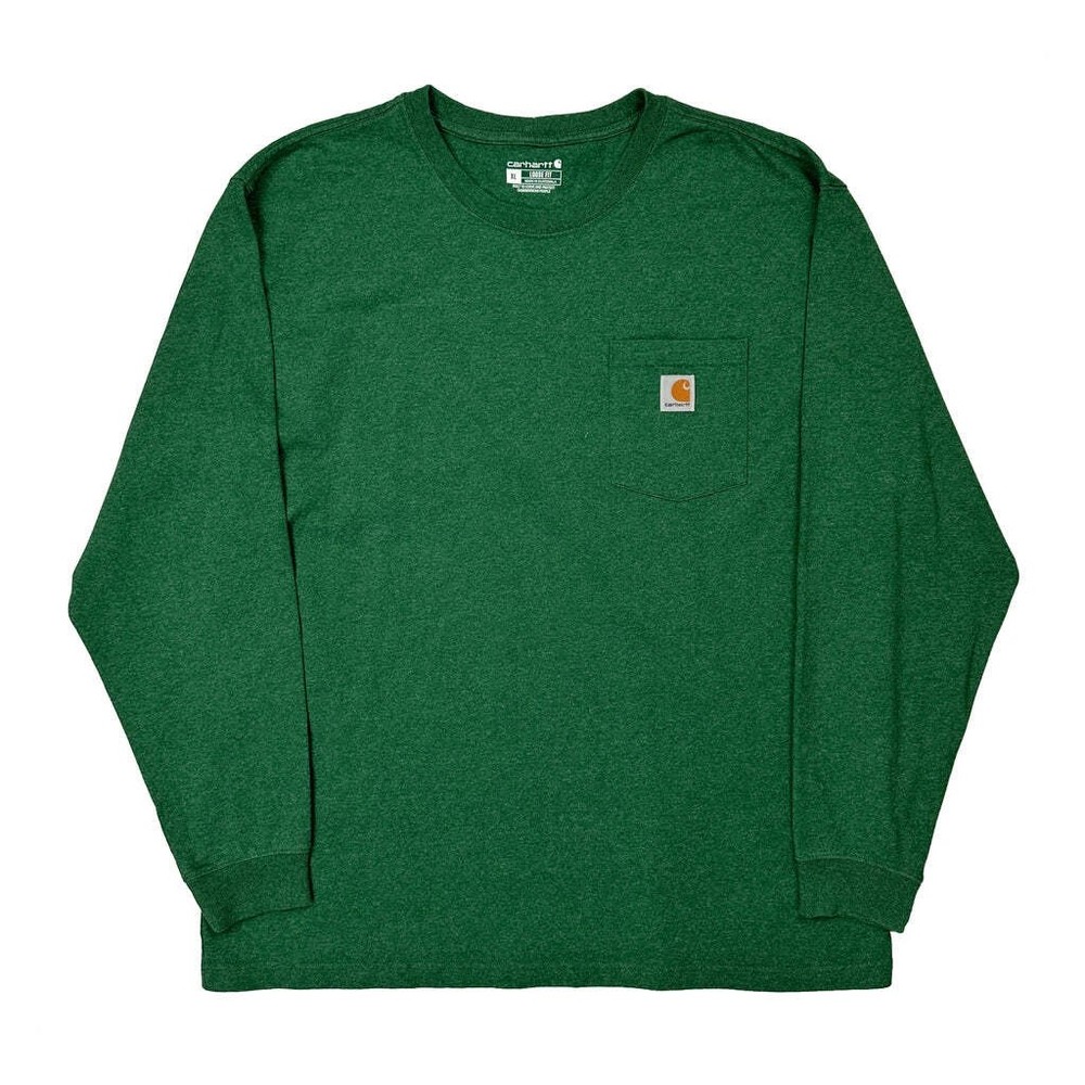 Carhartt Long Sleeve T-Shirt - XL Green Cotton