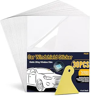 Static Cling Car Windshield Sticker Holder, 4x6 Inch Clear Vinyl  Size: 30 PCS