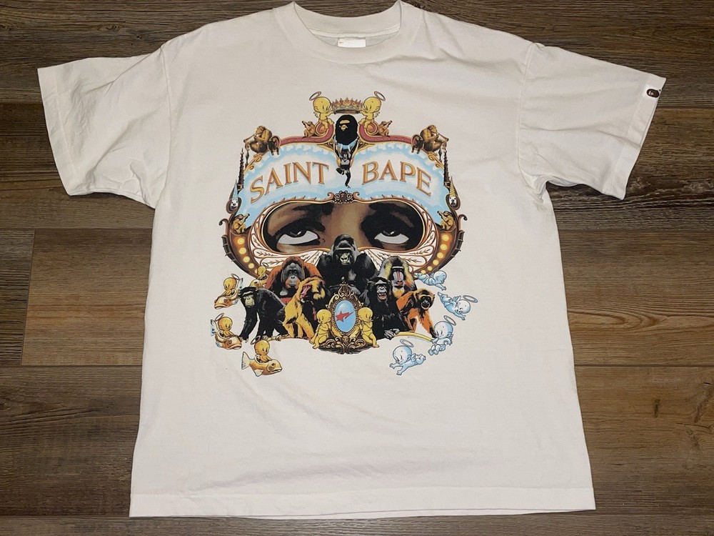 A Bathing Ape BAPE X Saint Michael Mxxxxxx Tee Shirt Mens Small Designer Fashion