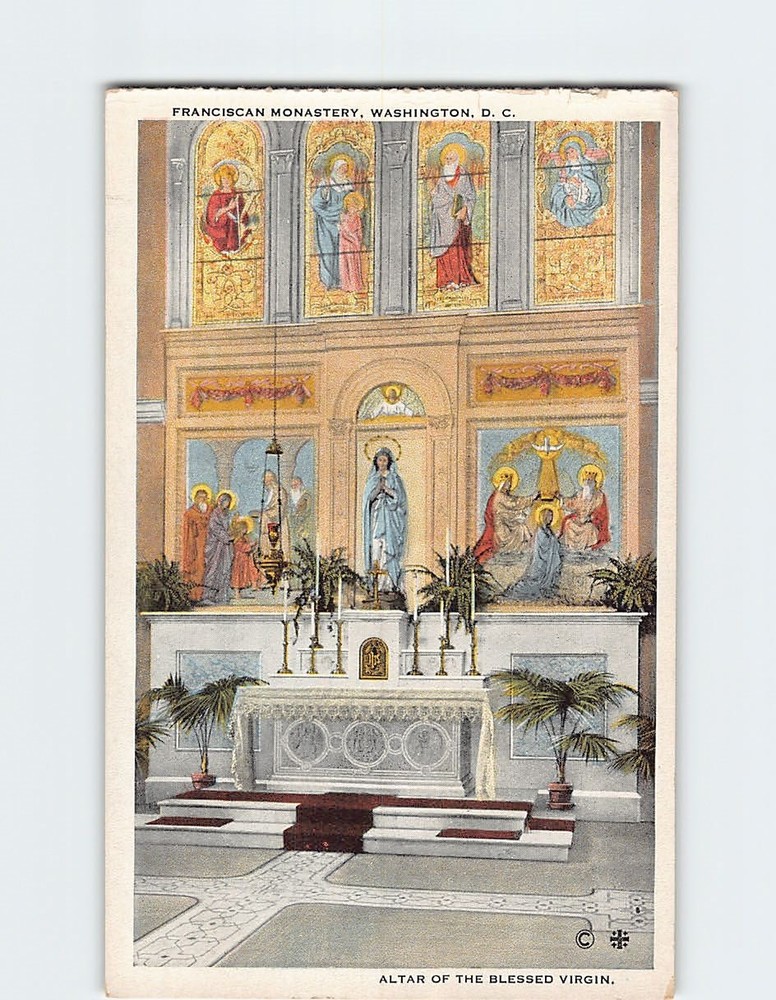 Postcard Altar of the Blessed Virgin Franciscan Monastery Washington DC