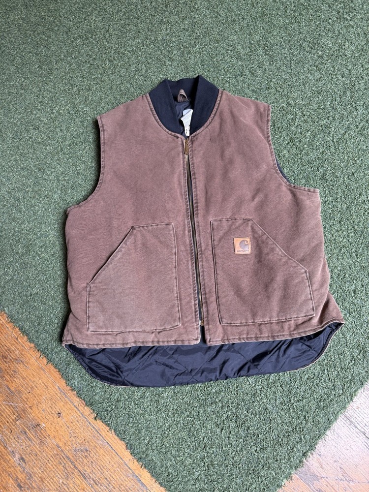 Vintage 90’s Made In USA Carhartt  Arctic-Quilt Lined Duck Vest - Brown, Large