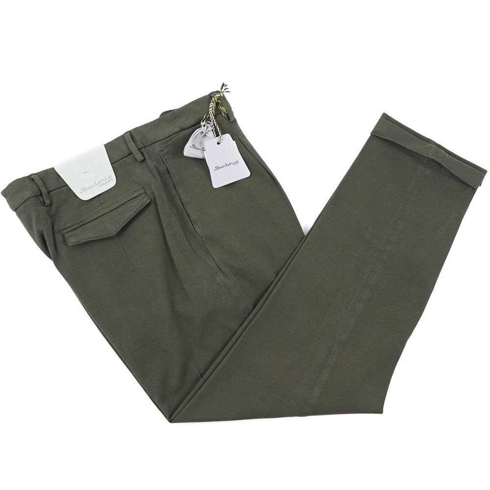 Sartorio by Kiton Olive Green Stretch Cotton Blend Pants 34x28 (Eu 50) NWT