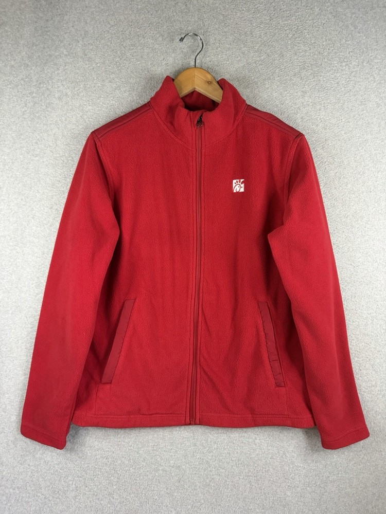 Chick Fil A Jacket Oobe Adult Medium Red Fleece Full Zip Workwear
