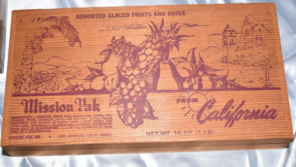 Vintage Redwood Box from Mission Pak of California