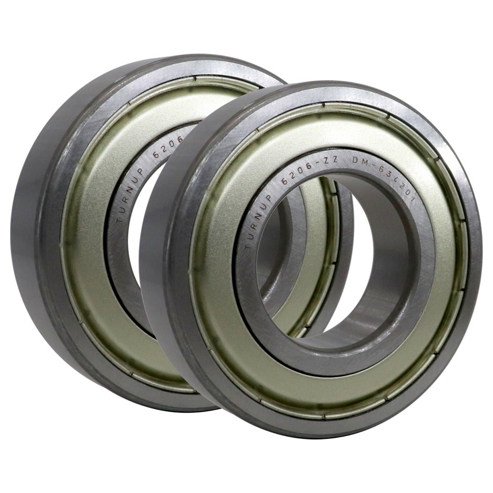 (2 PACK) USA TURNUP 6206-ZZ 30X62X16MM Double Metal Seal Ball Bearings