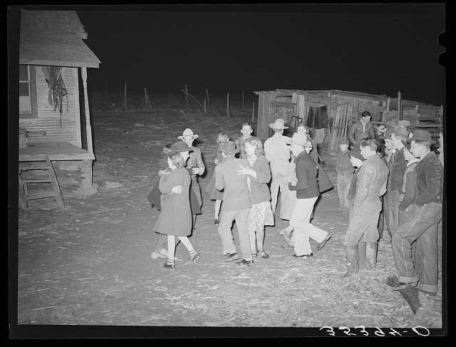 Photo:McIntosh County Oklahoma 1940 Play Party Swing Game Yard