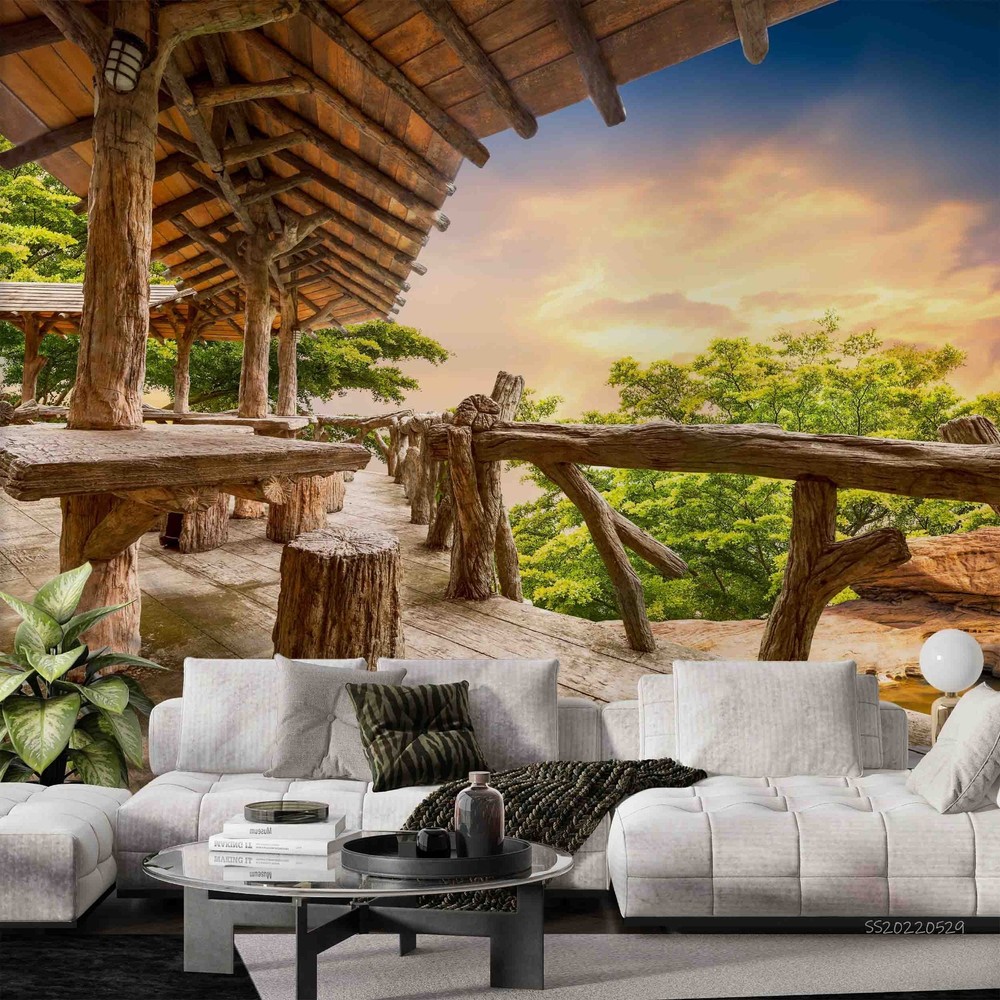 3D Park Rest Area Landscape Wall Murals Wallpaper Murals Wall Sticker