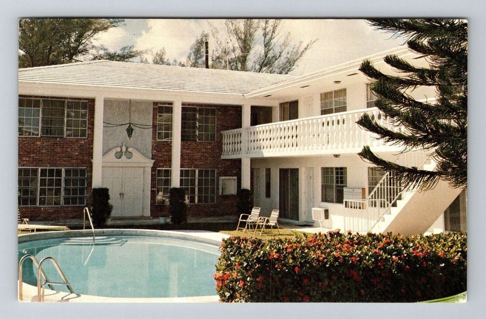 Pompano Beach FL-Florida, Colonial Resort Apartments, Vintage Postcard