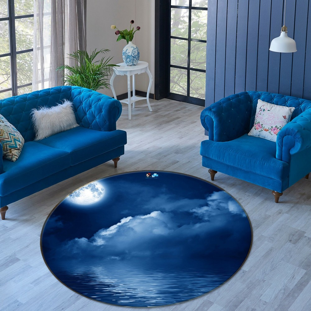 3D Moon Night Lake Cloud NAO4029 Game Rug Mat Elegant Photo Carpet Mat Fay