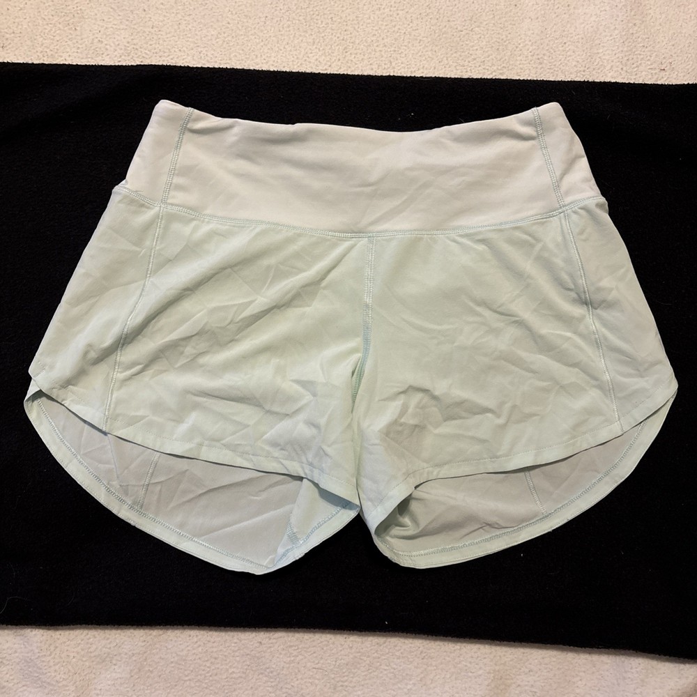 Lululemon Speed Up Shorts Size 4 Lined Green