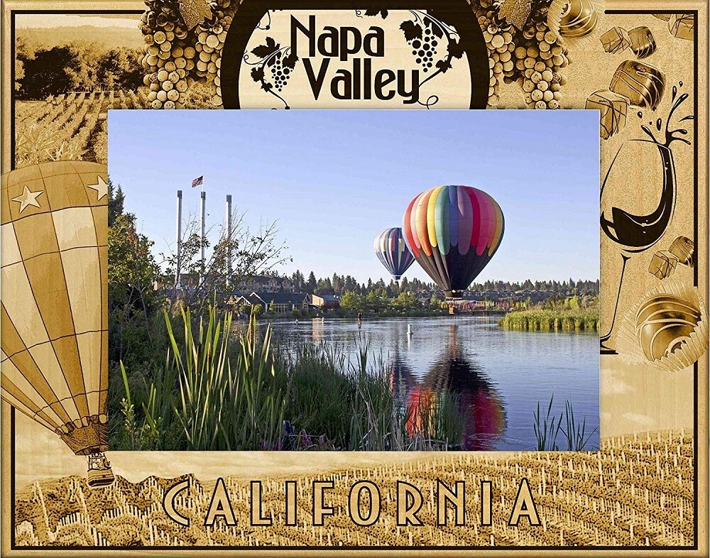 Napa Valley California Laser Engraved Wood Picture Frame Landscape (4 x 6)