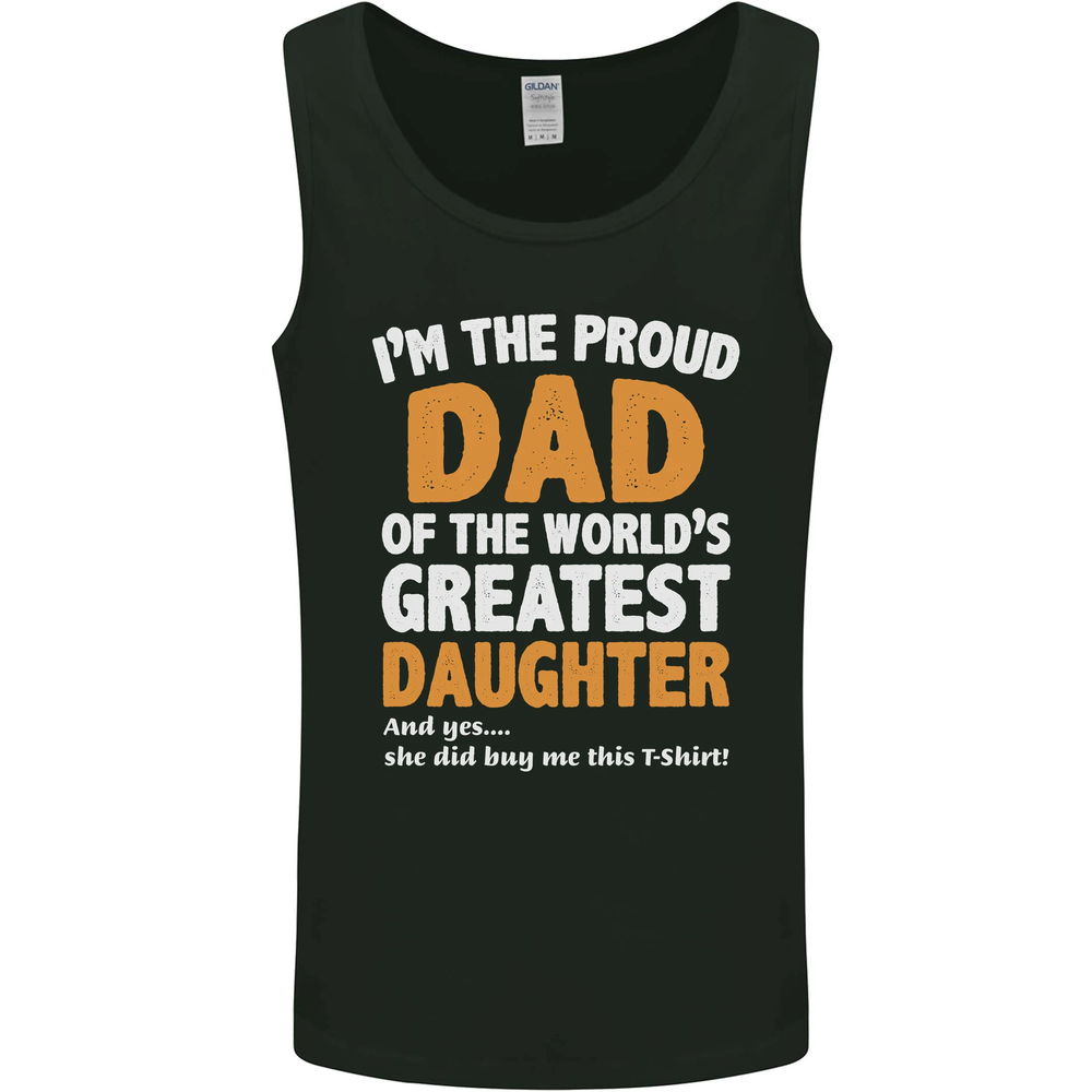 Proud Worlds Greatest Daughter Fathers Day Mens Vest Tank Top