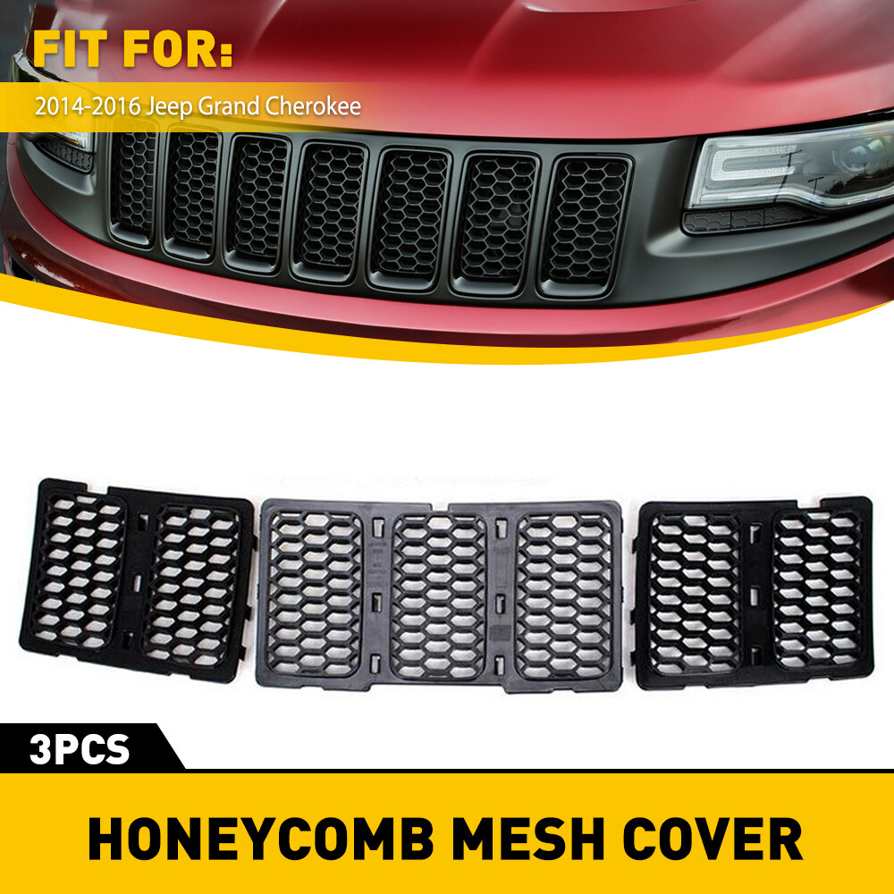 For Jeep Grand Cherokee 2014-2016 Black Mesh Grille Insert Kit Front Grill Cover