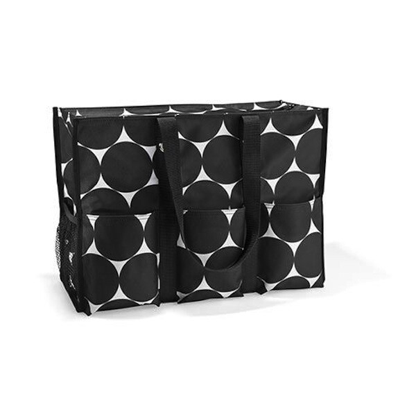 Thirty One Super Organizing Zip Top Utility tote bag 31 Gift Big Dots New