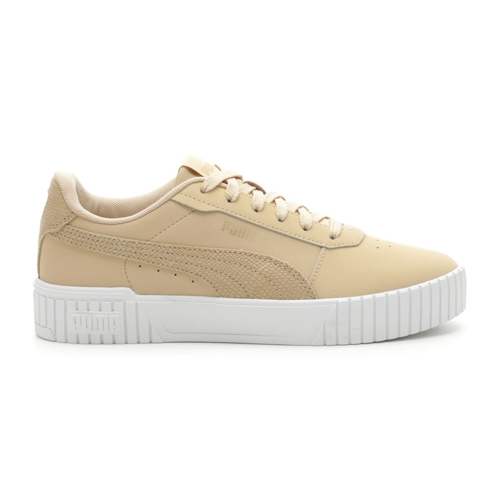 PUMA Carina 2.0 Leopard Print Lace Up  Womens Beige Sneakers Casual Shoes 391213