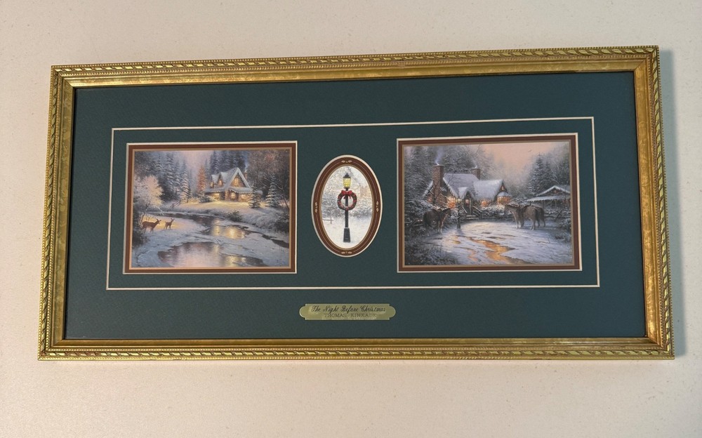 Thomas Kinkade The Night Before Christmas Framed Accent Print w/ COA Holiday Art-image