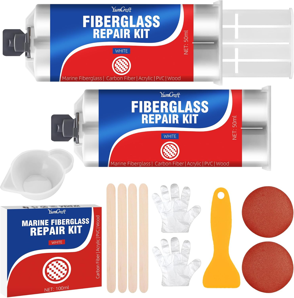 Marine Fiberglass Boat Repair Kit 100ml Gel Coat for Boats