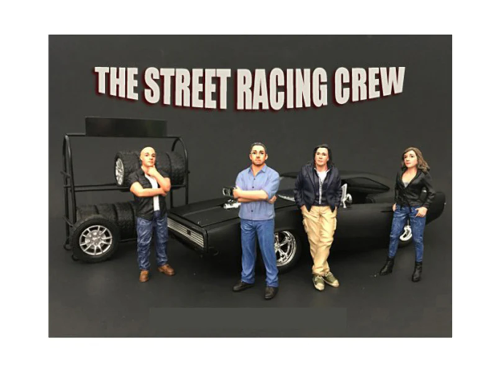 Street Racing Crew 4-Piece Figure Set for 1:18 Scale Models