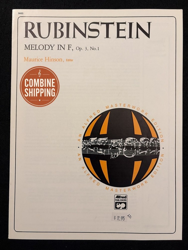 Rubinstein Melody in F Op. 3 No. 1 Alfred Masterworks Piano Sheet Music