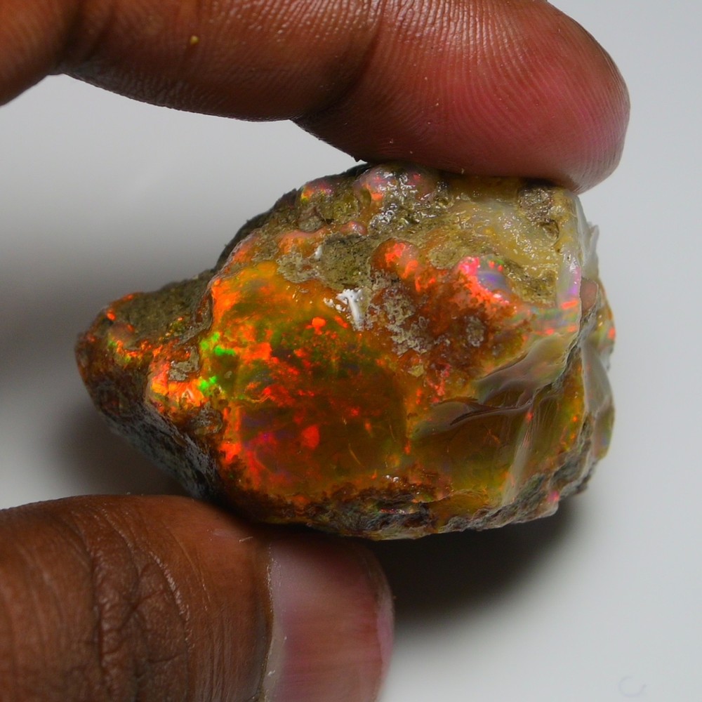 HUGE 182.95 Cts Natural Ethiopian Opal Rough - Multi Fire Welo Opal Raw Crystal