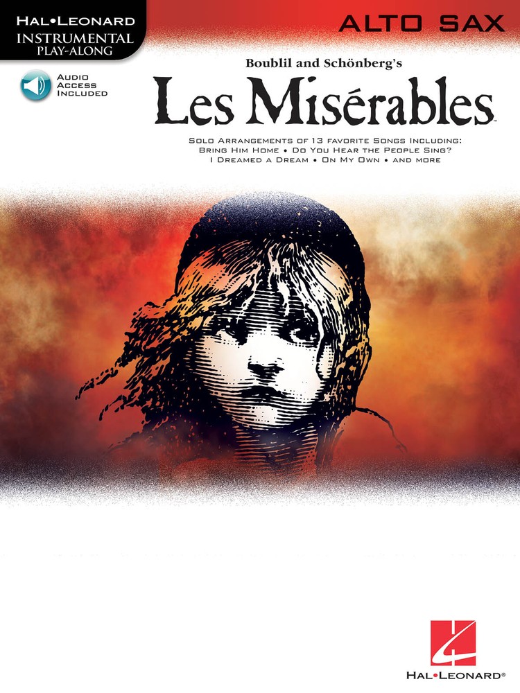 Les Miserables Alto Sax Solo Sheet Music Saxophone Play-Along Book Online Audio