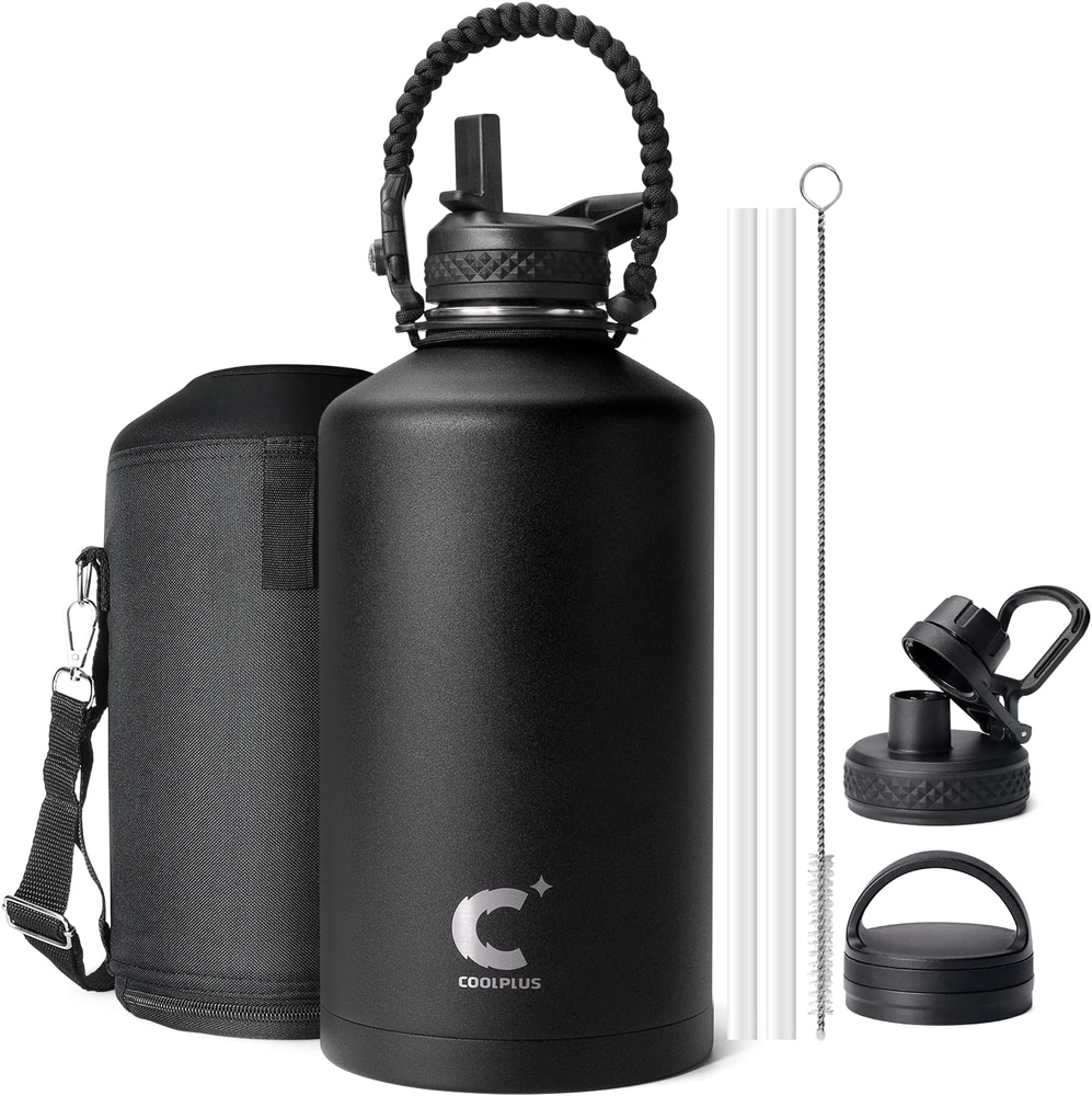 Gallon Water Bottle Insulated With Paracord Handle 128Oz Insulated Water Jug New