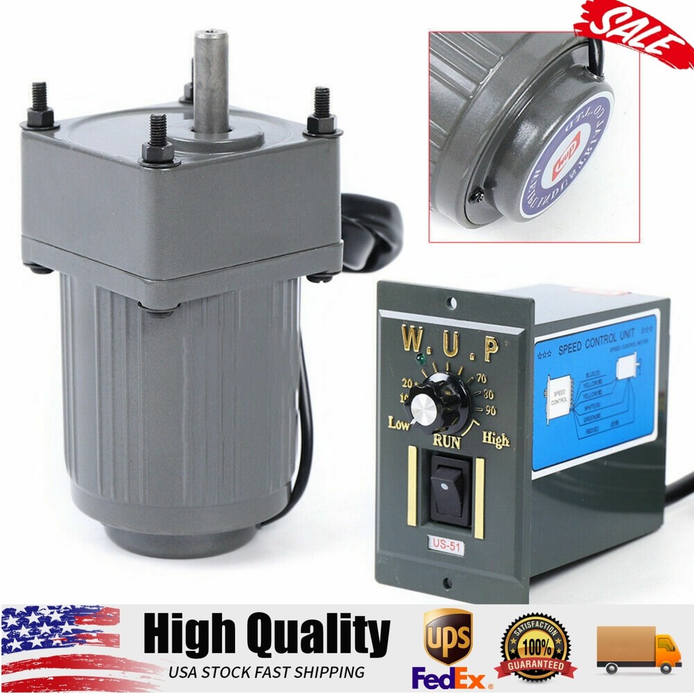 Adjustable Speed Motor AC Gear Motor Reversible 110V 15W 25K+Controller single
