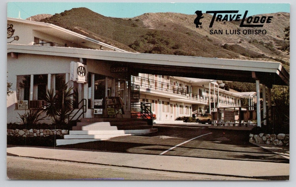 Vintage Travelodge San Luis Obispo CA Motel Chrome Postcard 1960s