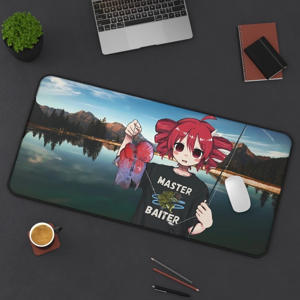 Kasane Teto Fishing Gaming Mousepad, Vocaloid Meme Anime Large Desk Mat