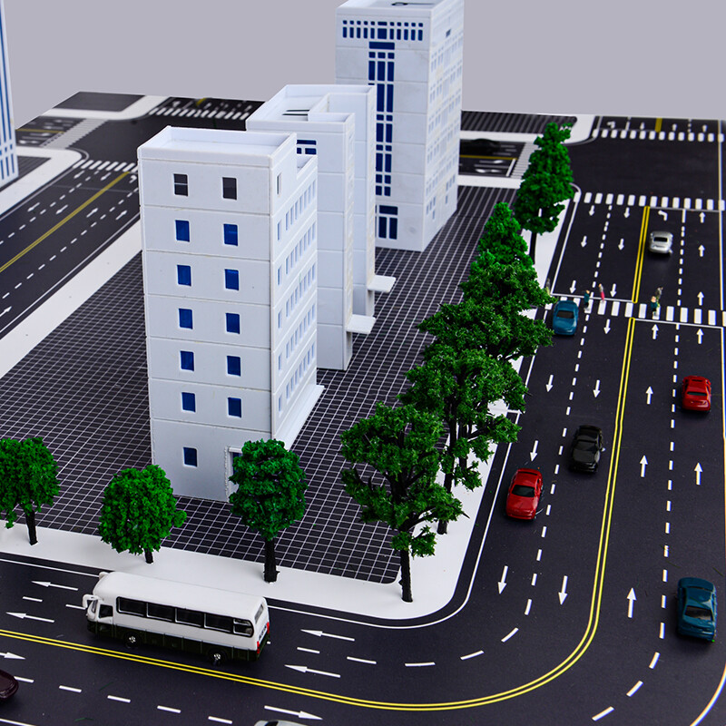 Diorama 1:150/75 Building Model Railway Layout City Road House Scene Model Toy