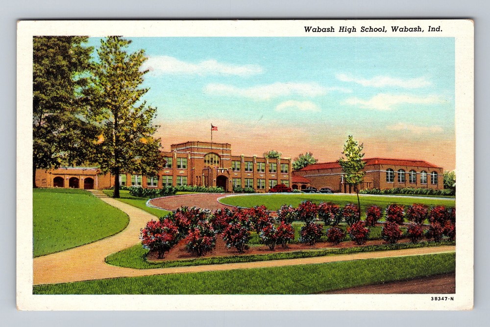 Wabash IN-Indiana Wabash High School Vintage Postcard