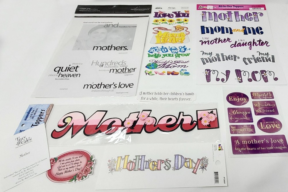 Variety Pack of Mother Related Scrapbooking Embellishments - Stickers & Cutouts