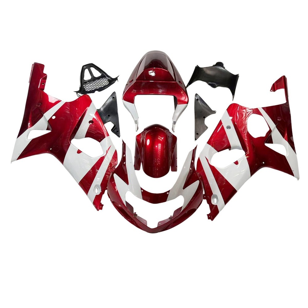 ABS Fairing Kit For Suzuki GSXR1000 2000-2002 Candy Red White Fairings Bodywork