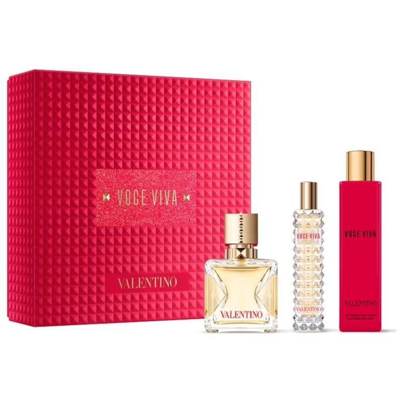 Valentino Voce Viva 3-Piece Gift Set with 1.7oz EDP 0.5oz Mini & 3.4oz Lotion for Women