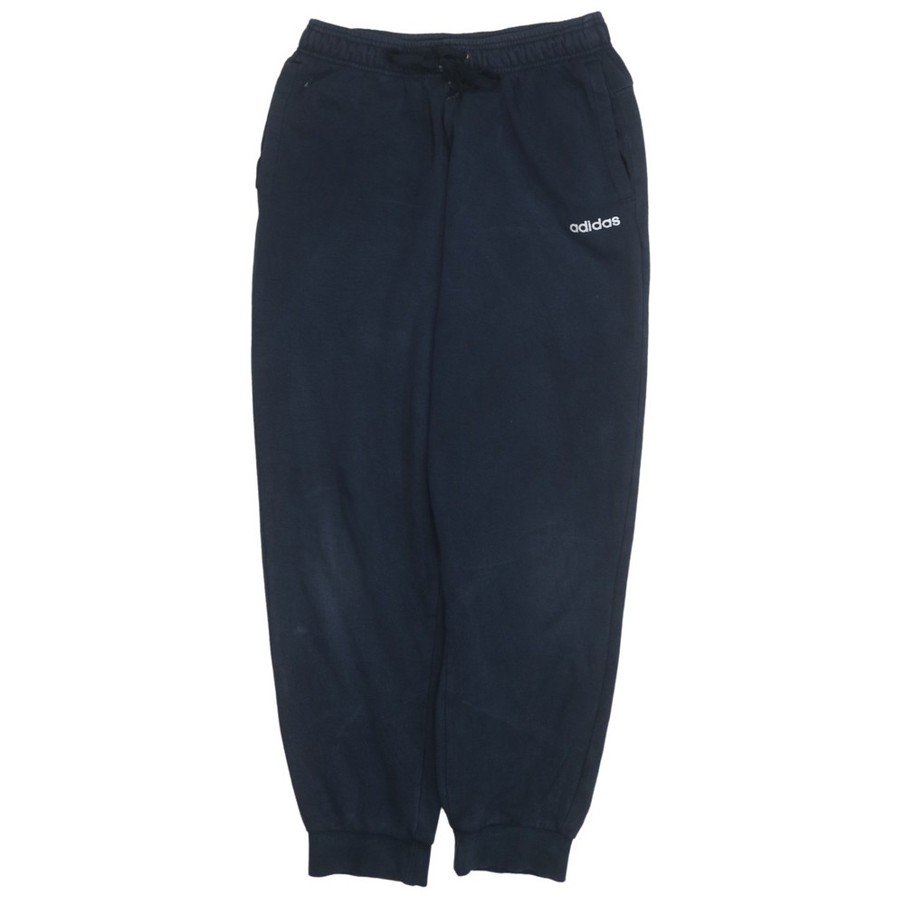 Adidas Mens Joggers Navy Blue Fleece Sweatpants Elastic Waist Cuffed Logo M