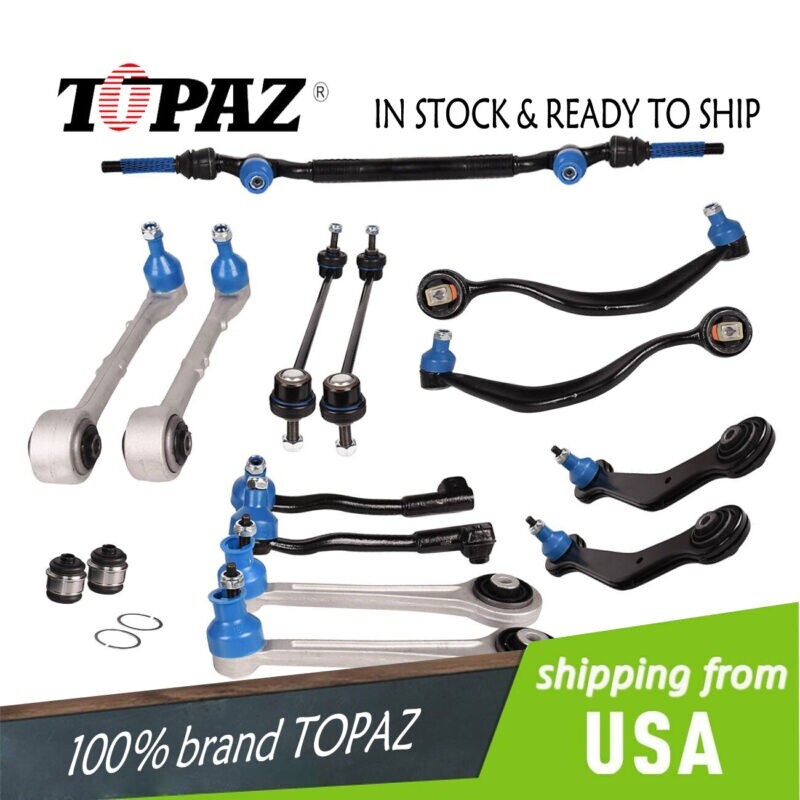 15Pcs New Front Rear Control Arm Tie Rod Sway Bar Link Steering Suspension Kit