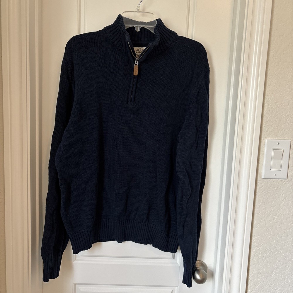St John’s Bay 1/4 Zip Sweater, Navy Blue,  Men’s Size Medium