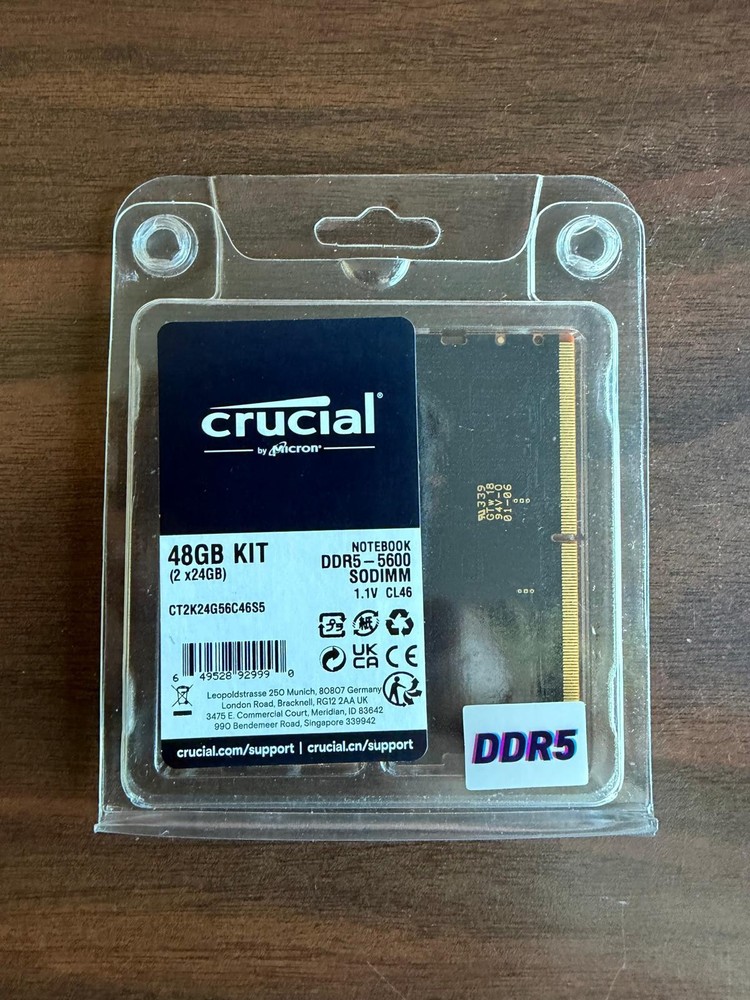 Crucial 48GB DDR5 RAM, 5600MHz (or 5200MHz or 4800MHz) Laptop Memory Kit, SODIMM