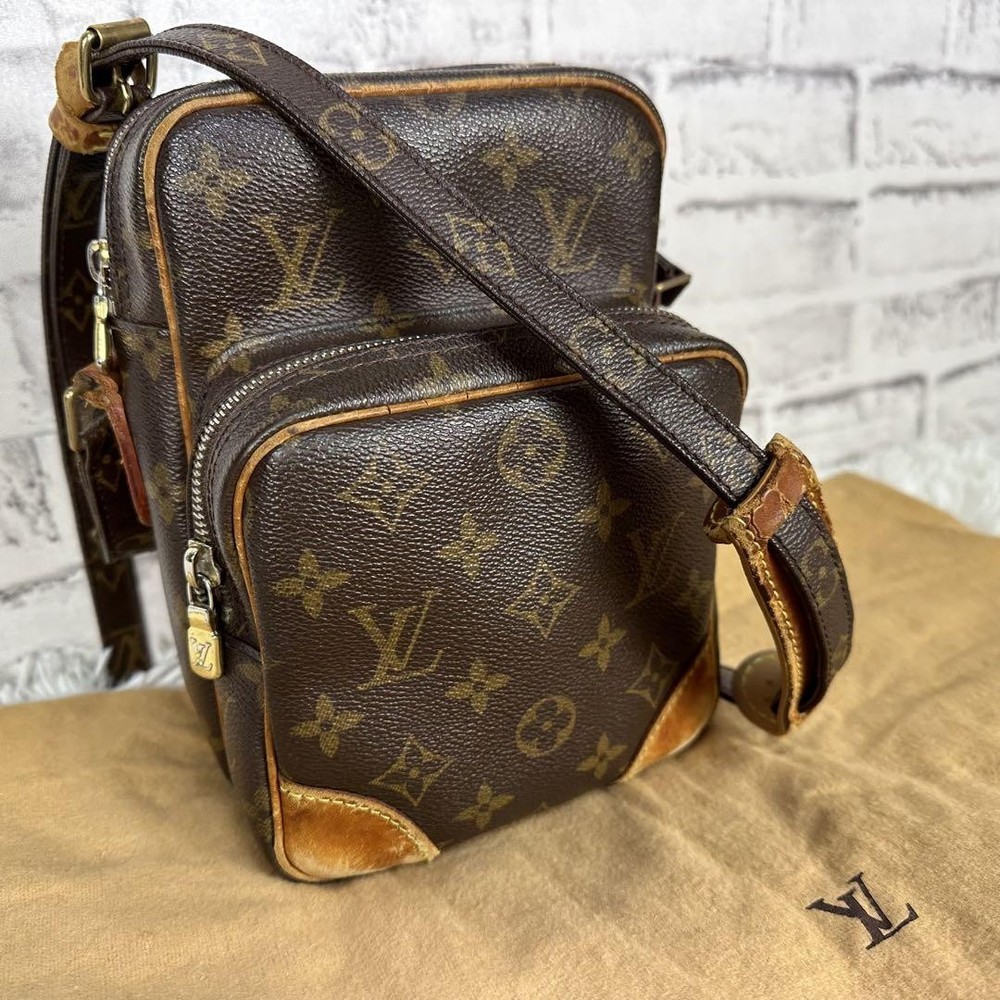 Louis Vuitton Monogram Amazon Shoulder Bag Vintage Unisex Leather Used
