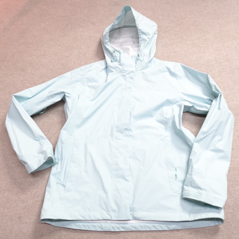 The North Face Womens Jacket Large Blue Full Zip Hyvent Rainproof