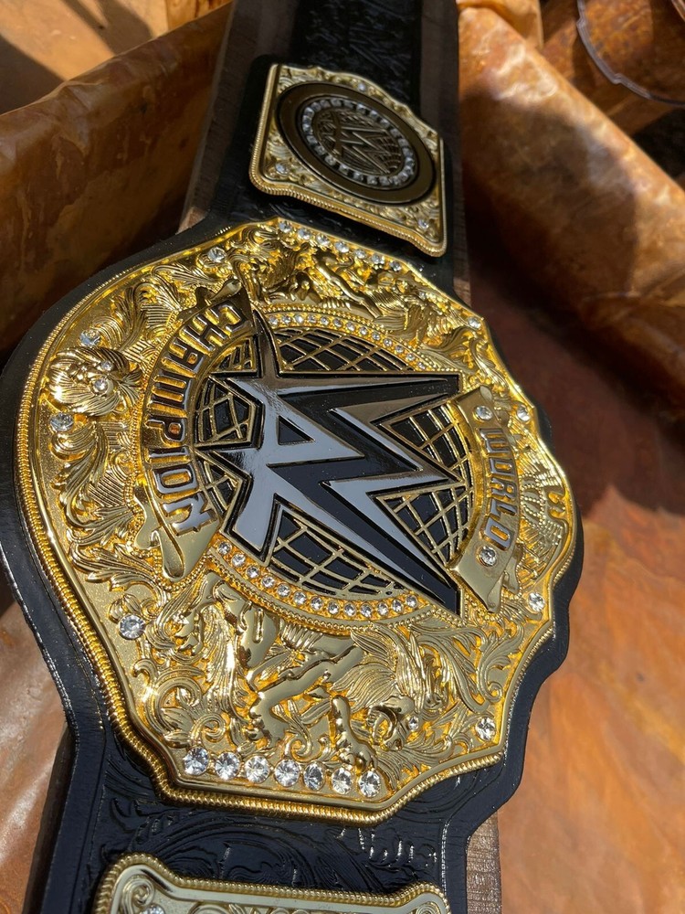 World Heavyweight Championship Replica Title Belt 4MM Brass Metal Free+ Belt Bag